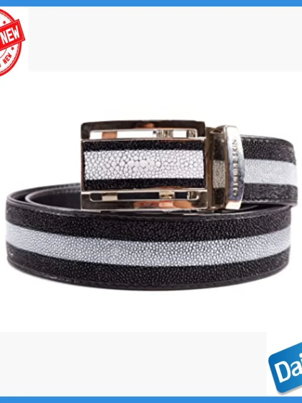 Genuine Stingray Skin Leather Belt Auto Locking Buckle 46